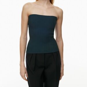 Navy blue Aritzia sculpt knit tube top